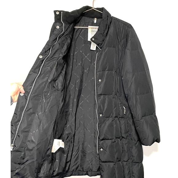 Eddie Bauer Womens Lodge Goose Down Quilted Black Parka without hood size Large - Picture 6 of 12